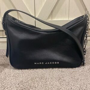 Marc Jacobs Small Tempo Black Leather Shoulder Bag Silver Hardware